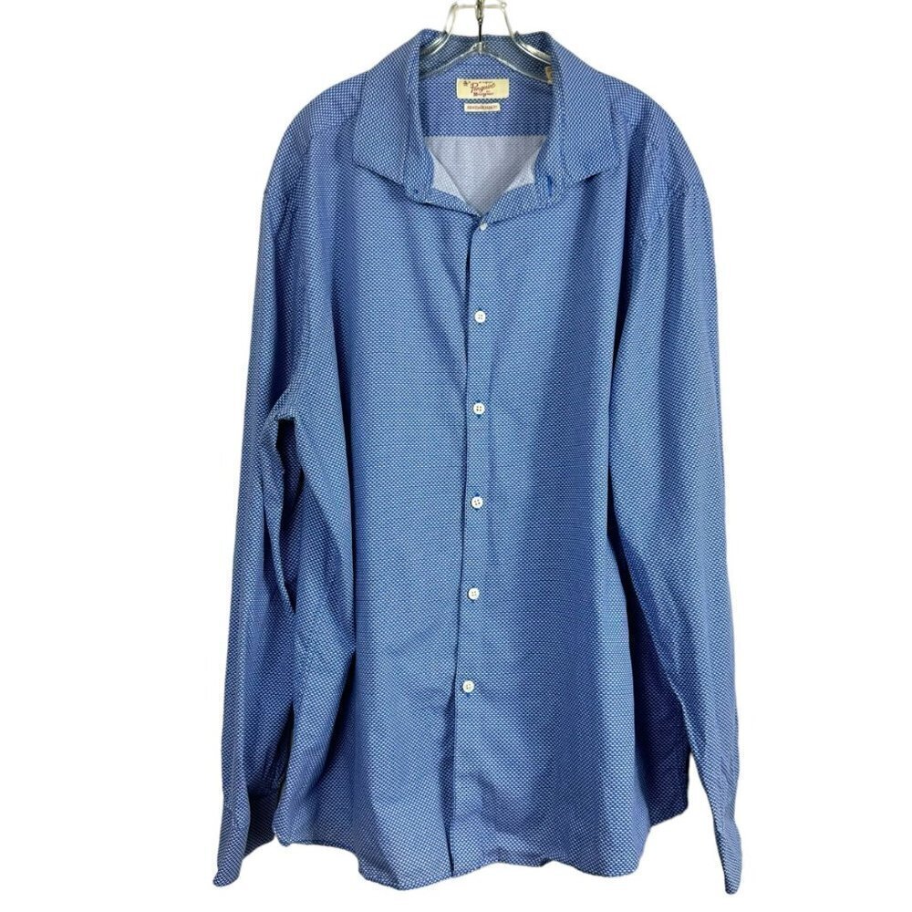 Penguin Blue Button Down Long Sleeve Shirt 17 1/2‎ 36/37 100% Cotton
